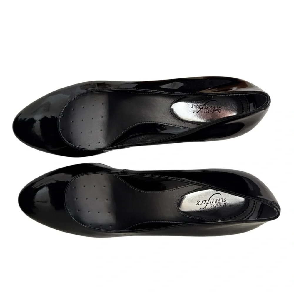 ALFANI Step N Flex Black Shiny Pumps Heels Women 8 M - New With Box